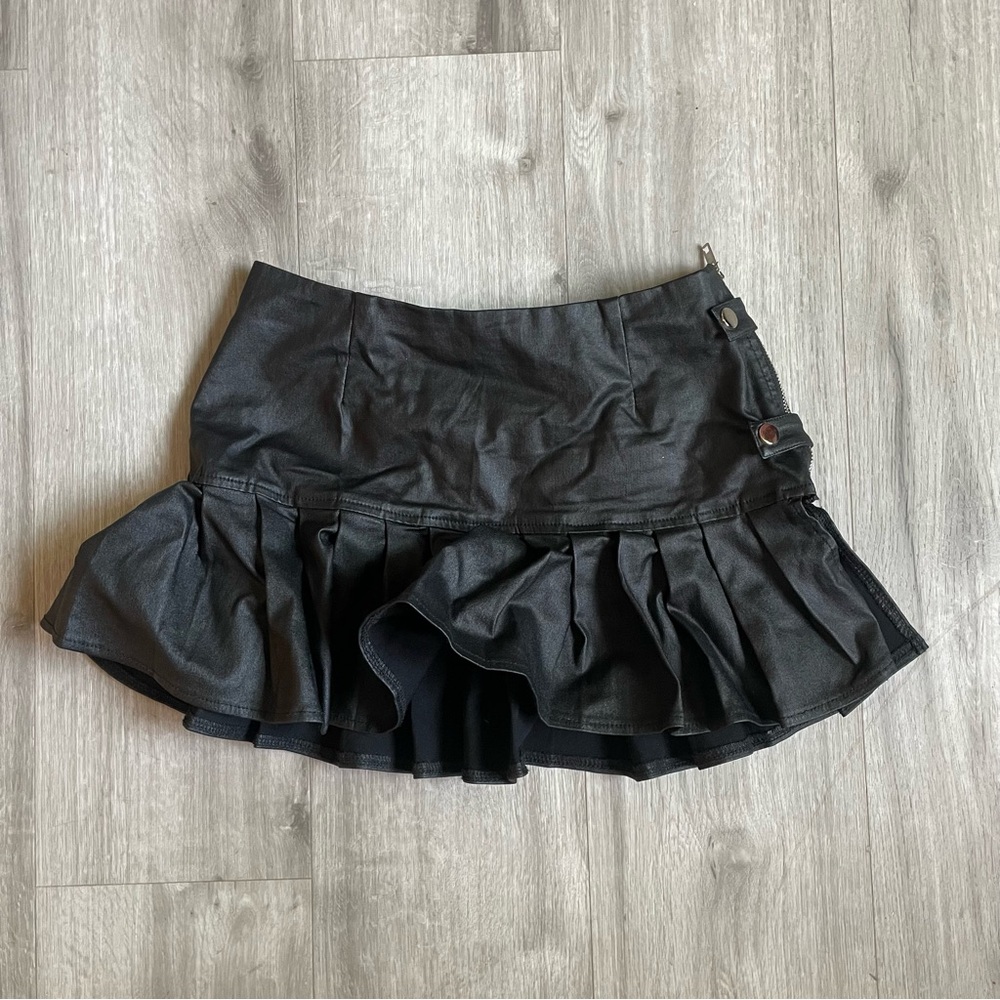 Black Ruffled Mini Skirt